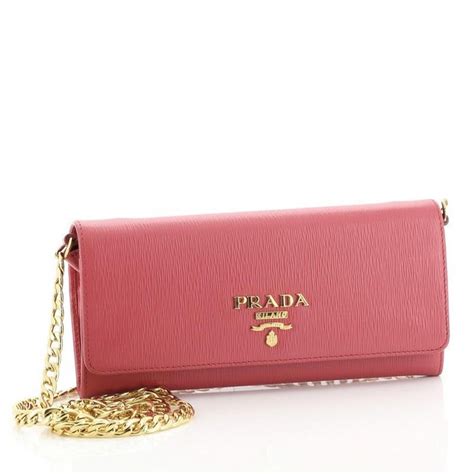 prada pink wallet on chin|Prada long wallet pink.